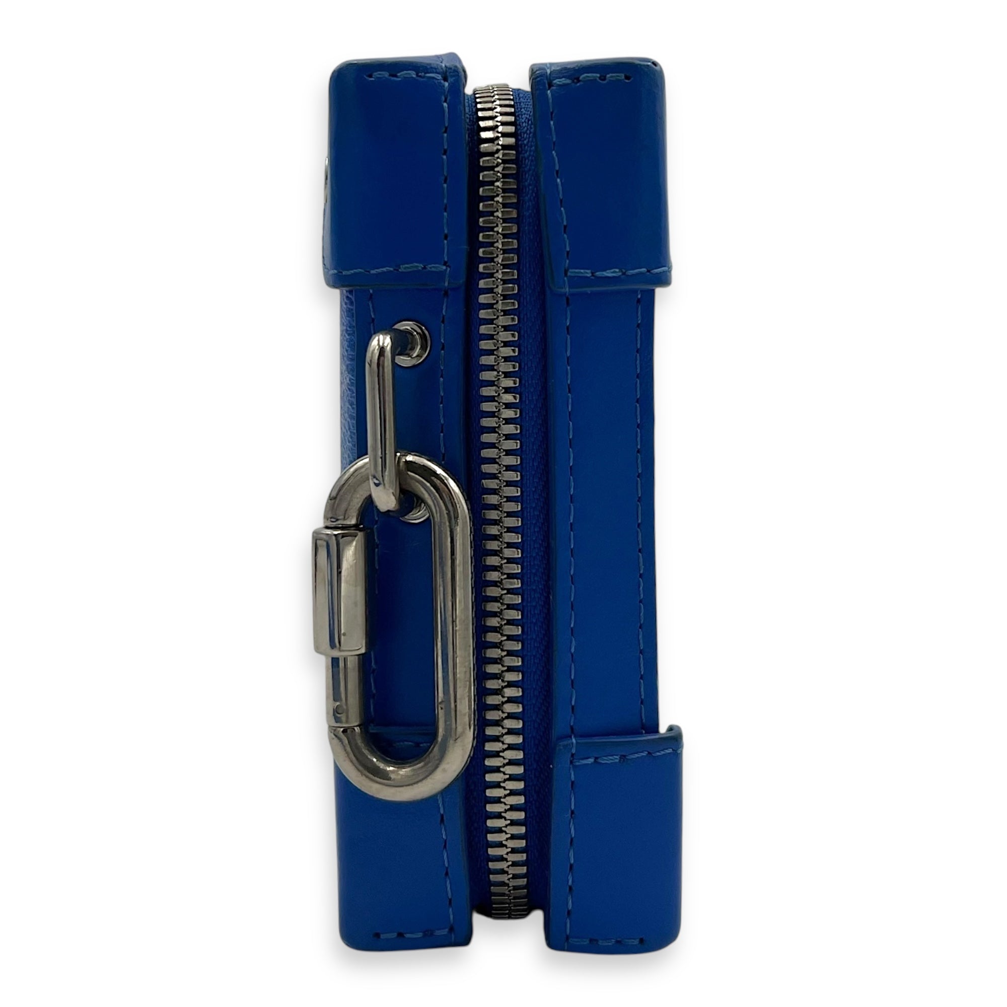 Clouds Soft Trunk Wallet Crossbody Bag Blue in Coated Canvas, Silver hardware - Image 5