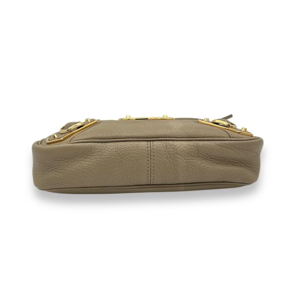 Metallic Edge Classic Crossbody Bag Beige in Calfskin, Gold hardware - Image 6