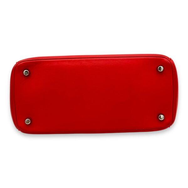 Be Dior Top Handle Bag Red in Calfskin, Silver hardware - Image 6