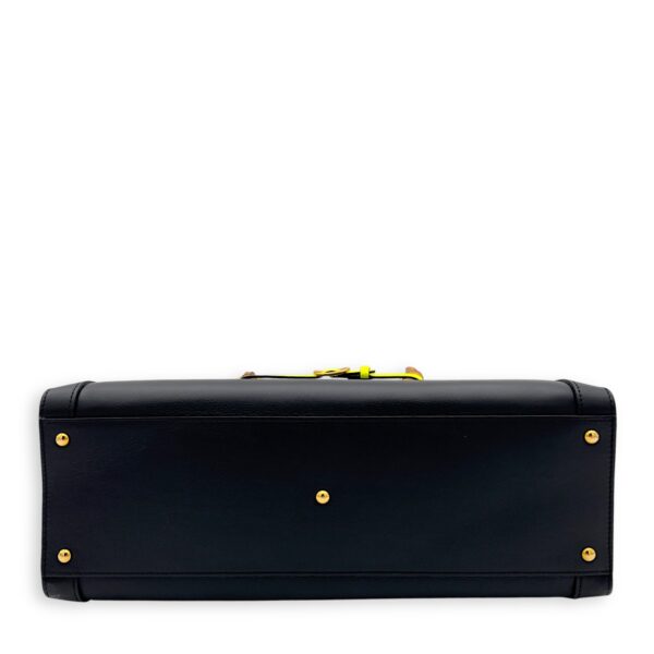 Diana Top Handle Bag Black in Calfskin, Gold hardware - Image 8