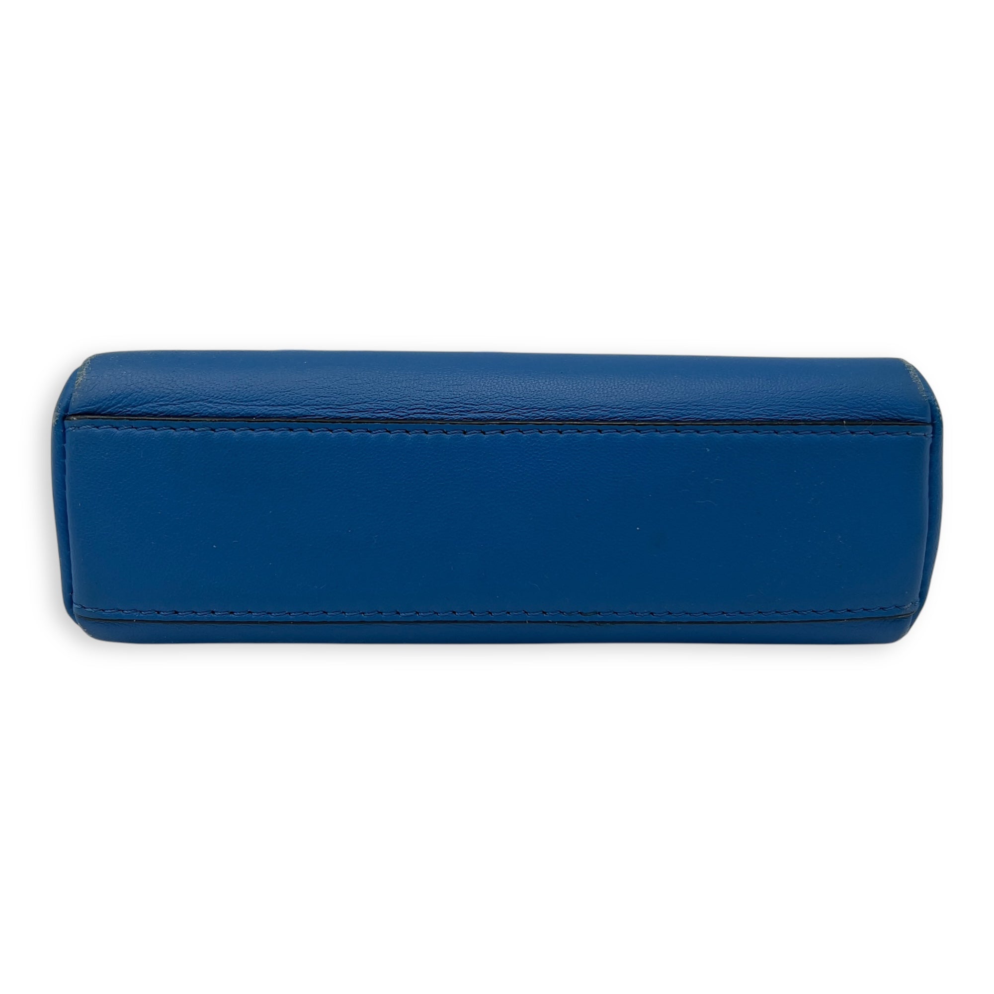 Peekaboo Top Handle Bag Micro Blue in Calfskin , Gold Hardware - Image 6
