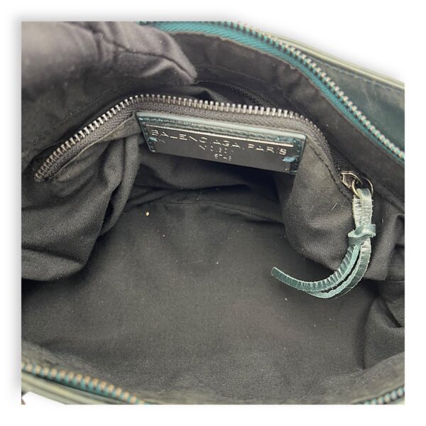 First Green Top Handle Bag in Calfskin, Silver hardware - Image 7