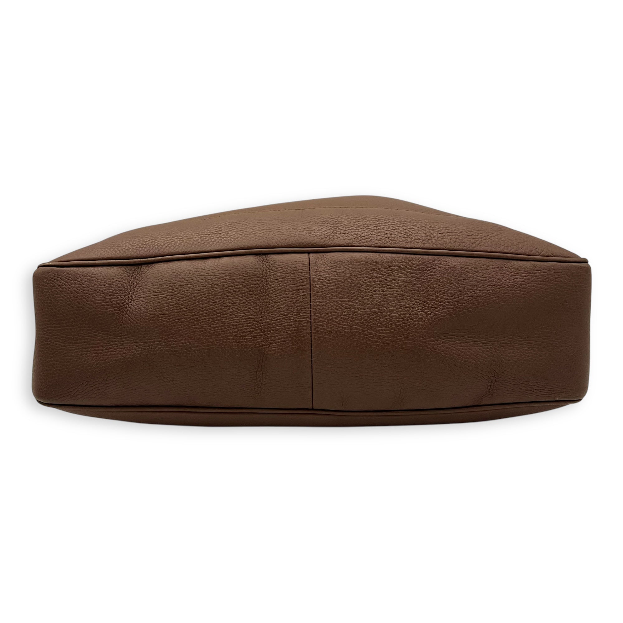Bamboo Brown Top Handle Bag in Calfskin, Gold hardware - Image 6