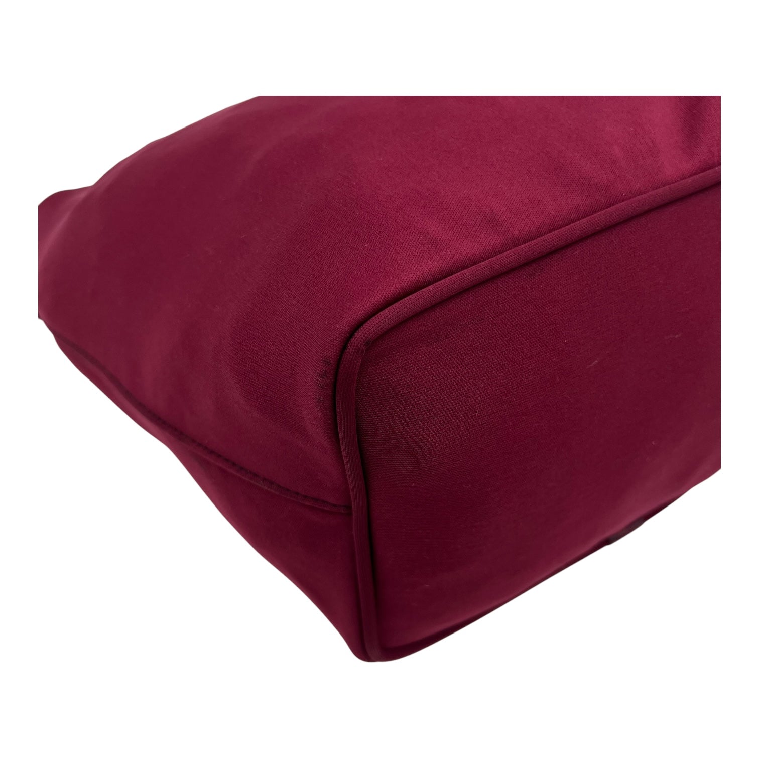 Baguette Shoulder Bag Red in Canvas, Silver hardware - Image 12