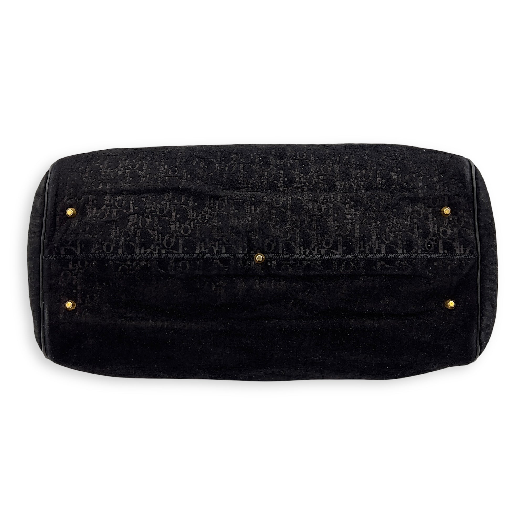 Vintage Top Handle Bag Black in Suede Leather, Gold hardware - Image 8