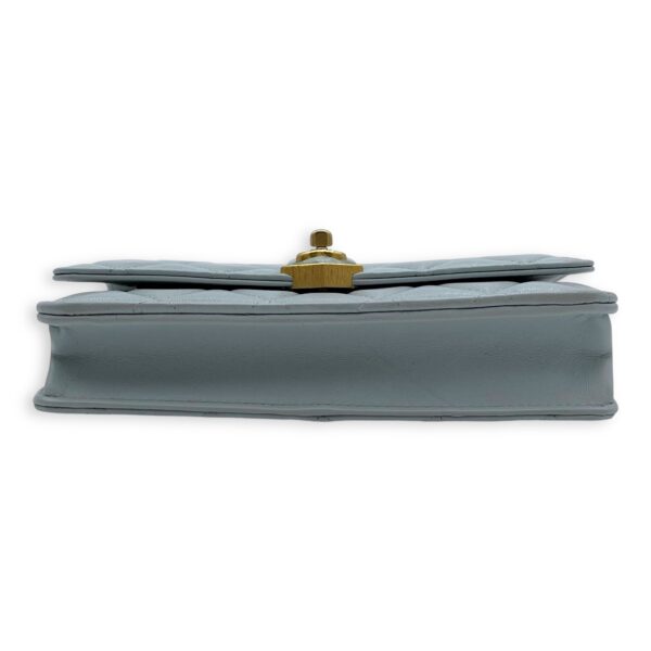 CC Wallet On Chain Blue in Lambskin, Gold hardware - Image 6