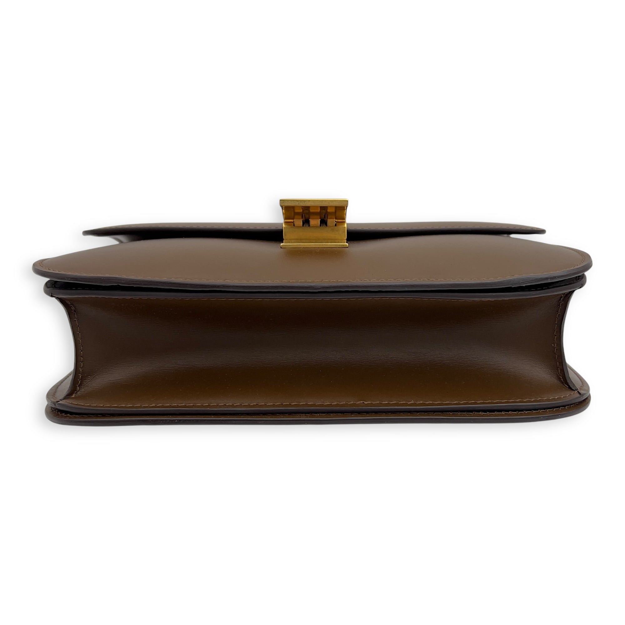 Box Crossbody Bag Beige in Calfskin, Gold hardware - Image 4
