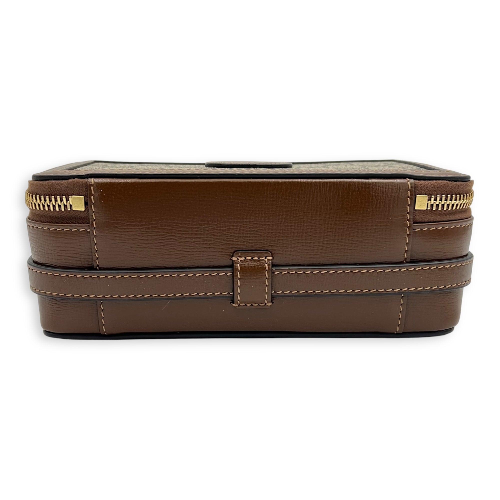 GG Crossbody Bag Brown in Coated Canvas, Gold hardware - Image 6