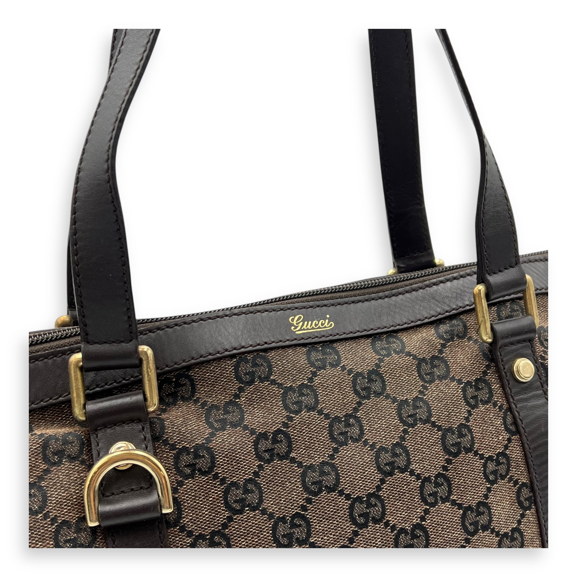 GG Shoulder Bag Brown in Canvas, Gold hardware - Image 7