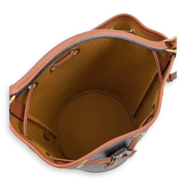 Clara Bucket Bag Brown in Coated Canvas, Gold hardware - Image 7