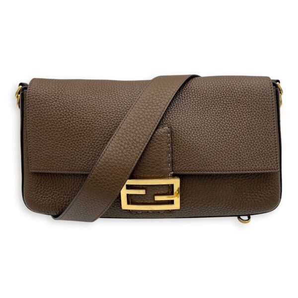Baguette Top Handle Bag Brown in Calfskin, Silver hardware - Image 8