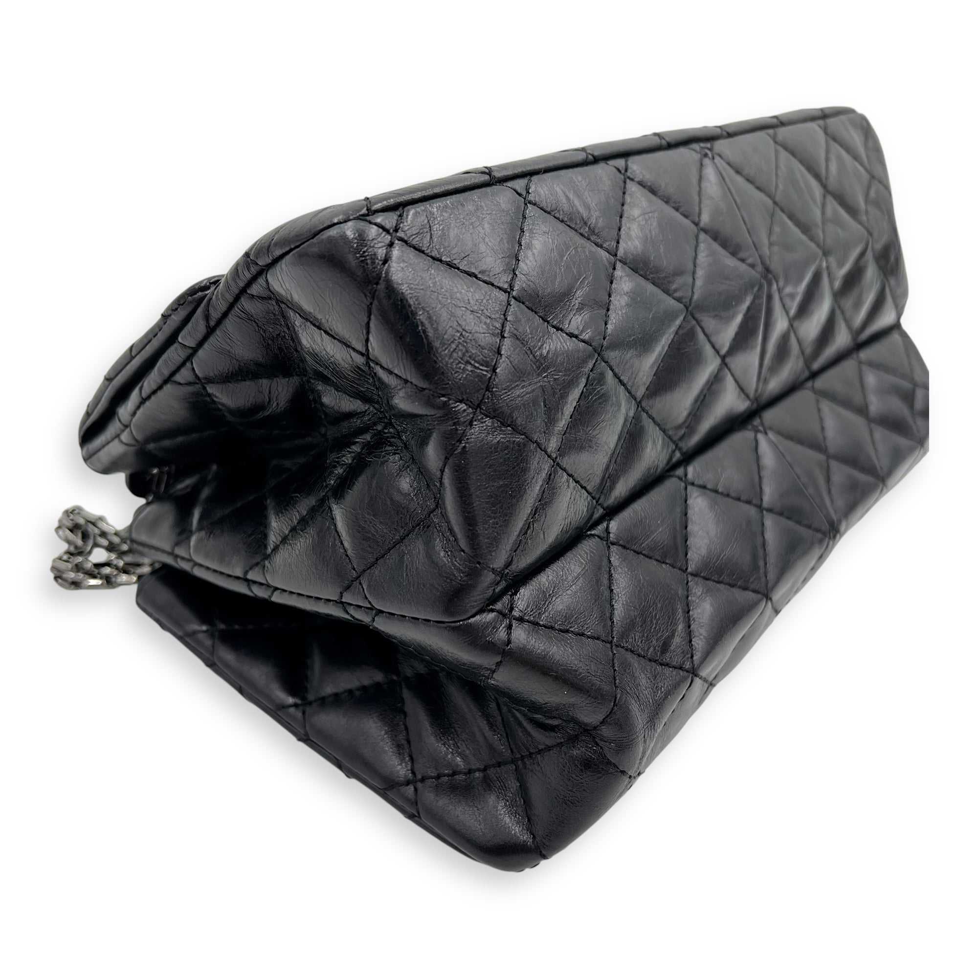 Double Vintage 2.55 Black Shoulder Bag in Calfskin, Ruthenium hardware - Image 10