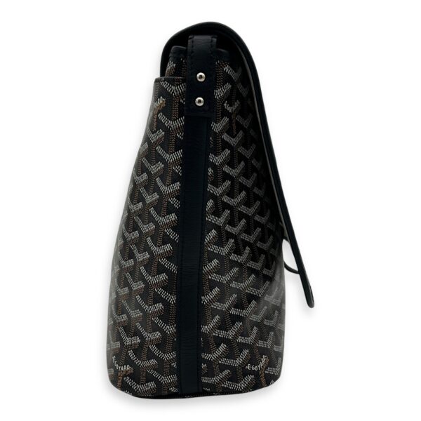 Capetien Messenger MM Black in Coated Canvas, Silver hardware - Image 4