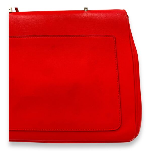 Be Dior Top Handle Bag Red in Calfskin, Silver hardware - Image 10