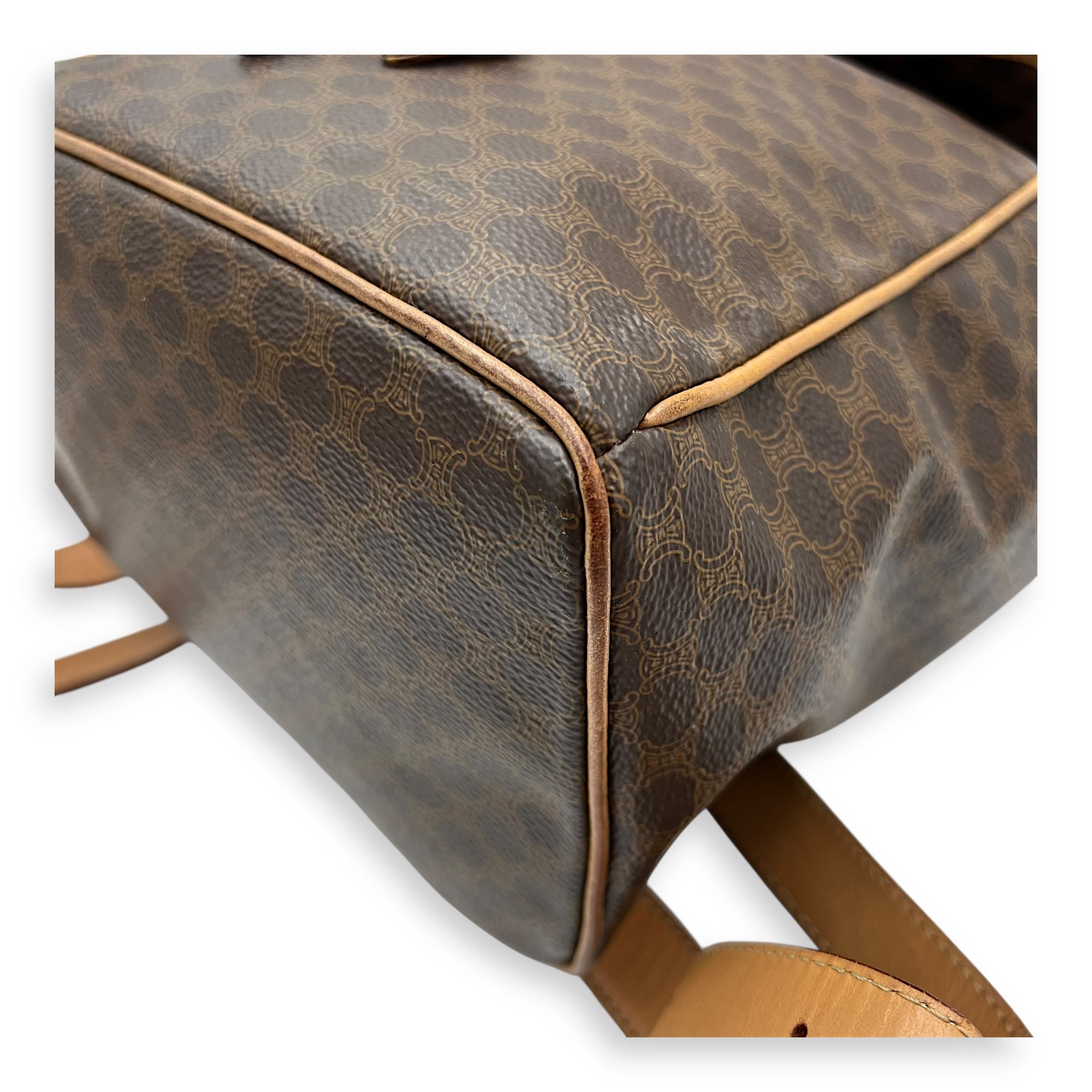 Macadam Backpack Brown in Coated Canvas, Gold hardware - Image 12