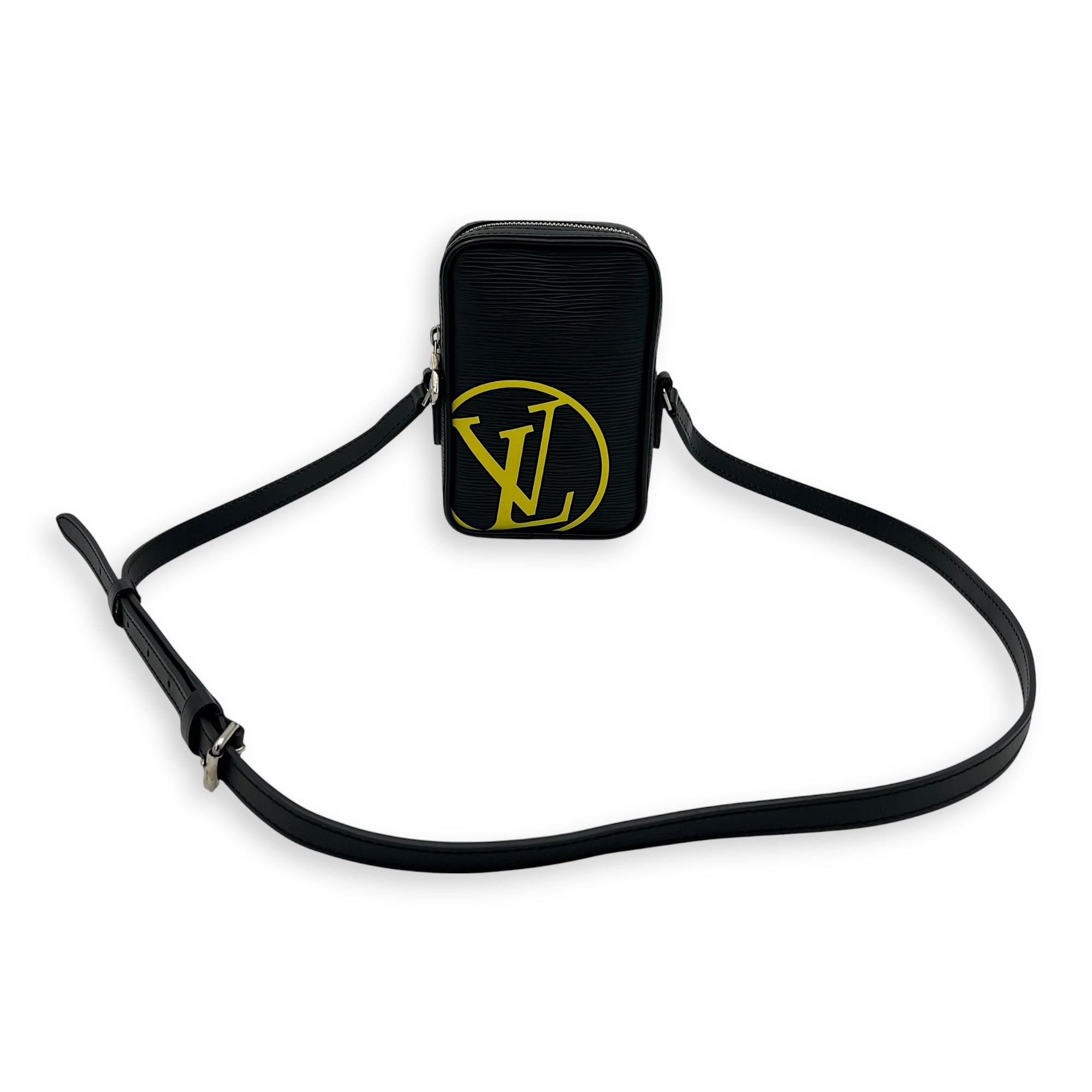 Danube Crossbody Bag Black in Epi Leather, Silver hardware - Image 11