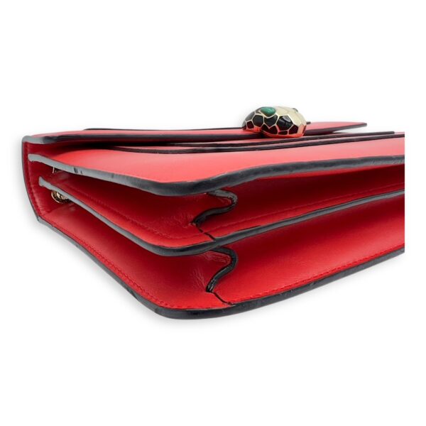 Serpenti Forever Shoulder Bag Red in Calfskin, Gold hardware - Image 12