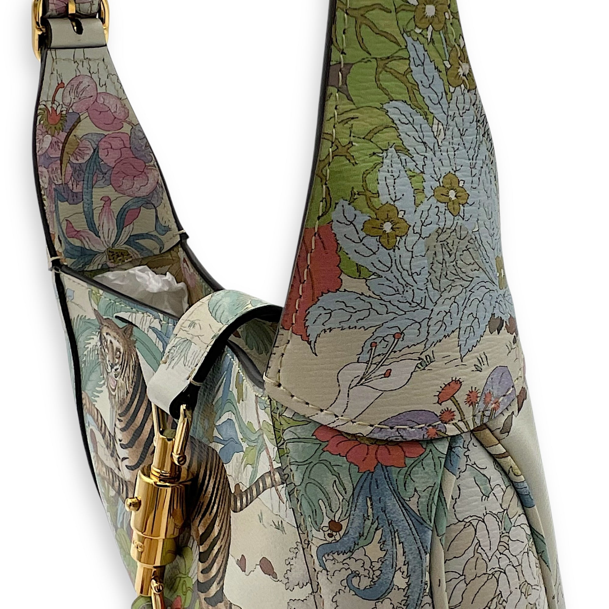 Jackie 1961 Small Multi-colour Shoulder Bag in Calfskin, Gold hardware - Image 11