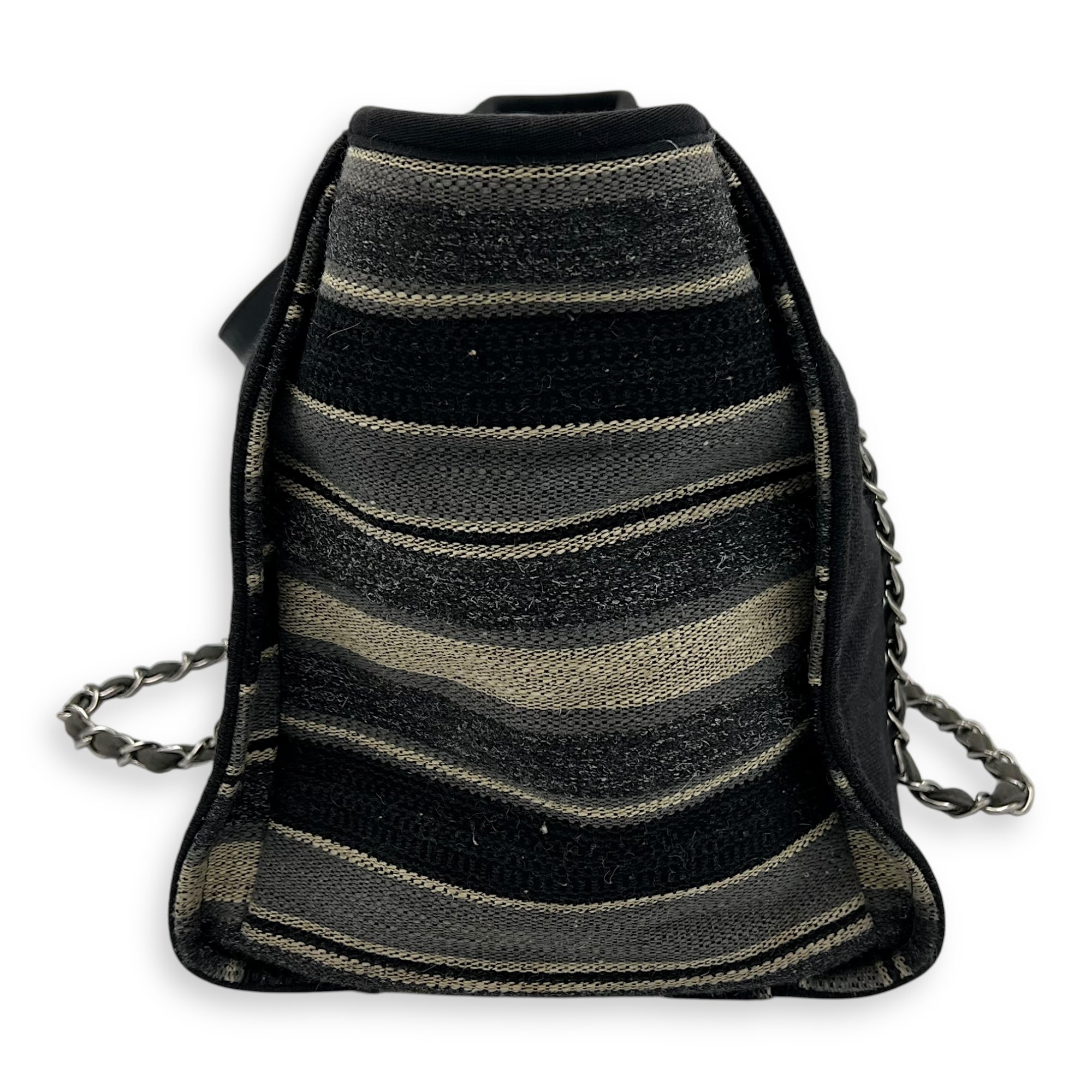 Deauville Tote Bag Black in Canvas, Silver hardware - Image 5