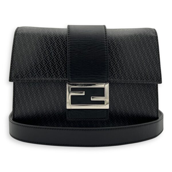 Baguette Crossbody Bag Grey in Calfskin, Silver hardware - Image 11