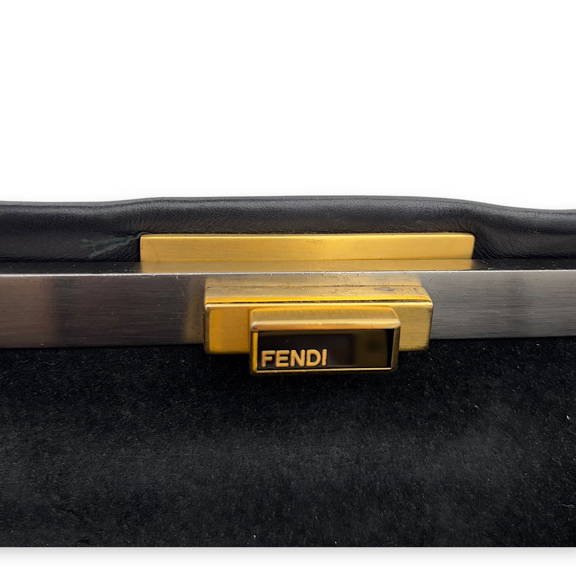 Peekaboo Top Handle Bag Black in Calfskin, Silver hardware - Image 10
