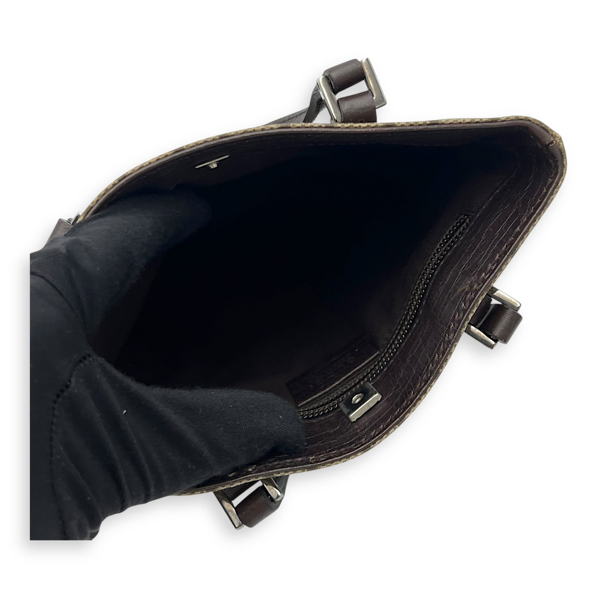 GG Supreme Mini Brown Top Handle Bag in Coated Canvas, Silver hardware - Image 12