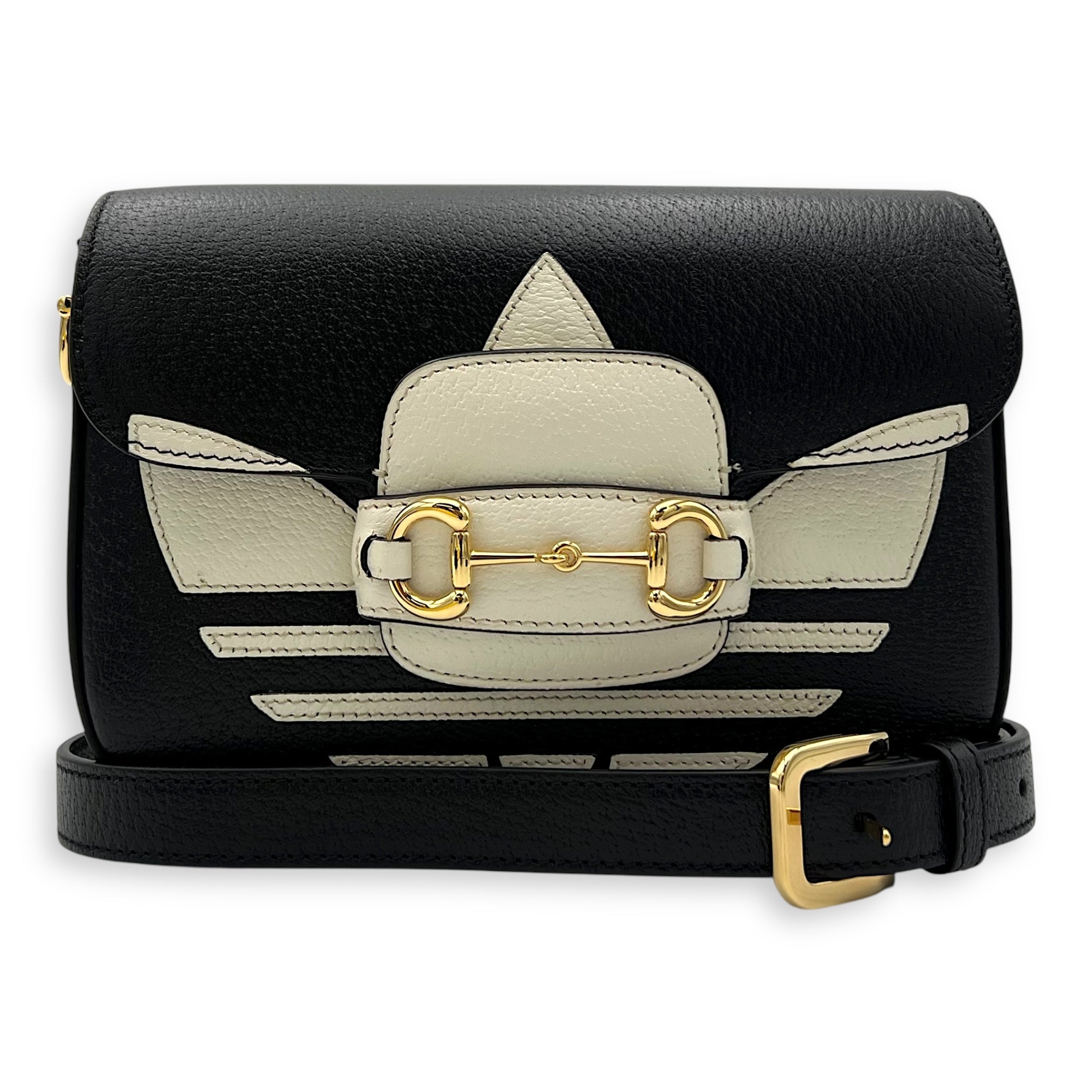 x Adidas Horsebit 1955 Black Shoulder Bag in Pigskin, Gold hardware - Image 13