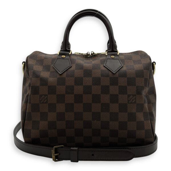 Speedy Bandouliere Top Handle Bag 25 Brown in Coated Canvas, Gold hardware - Image 13