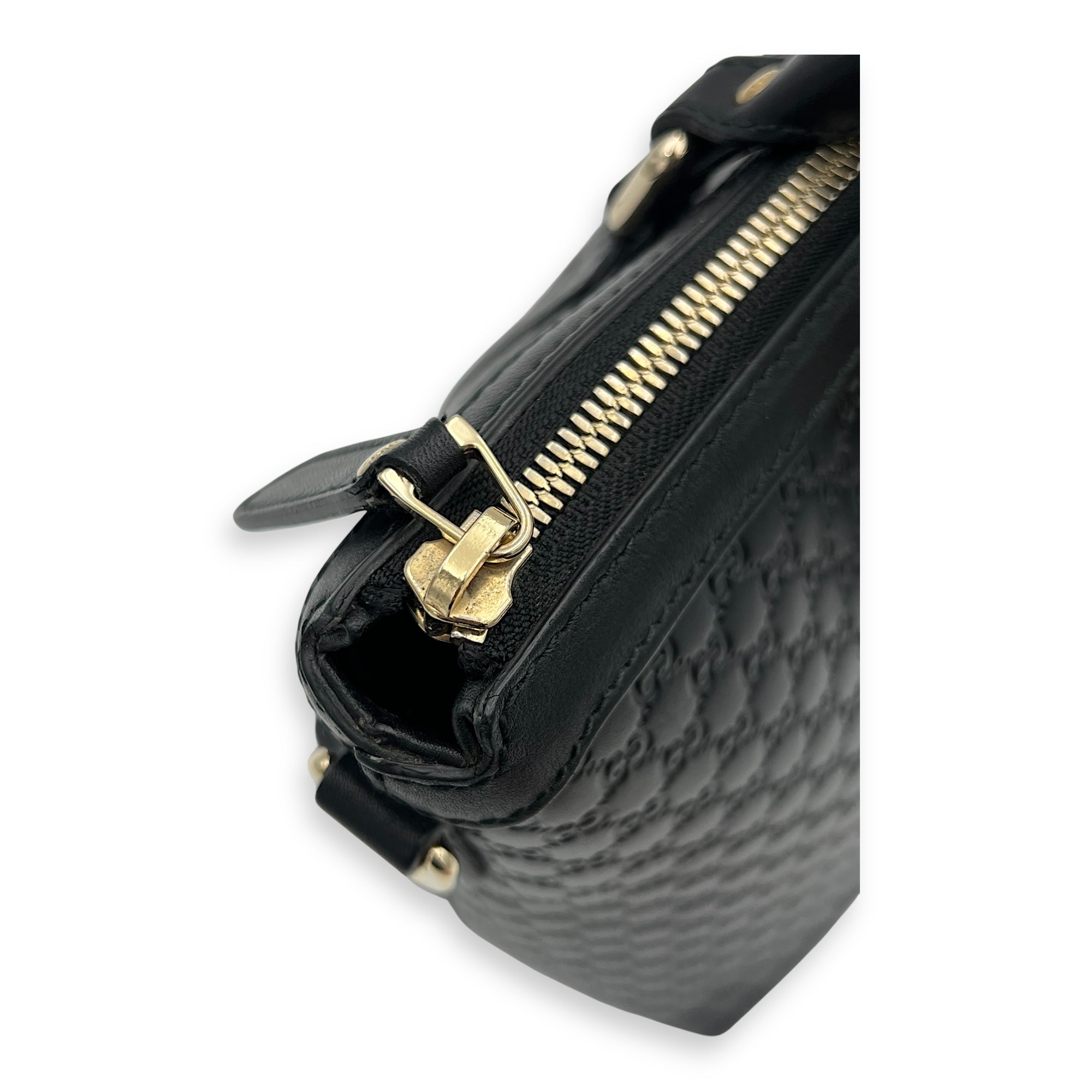 GG Tote Bag Black in Guccissima Leather, Gold hardware - Image 8