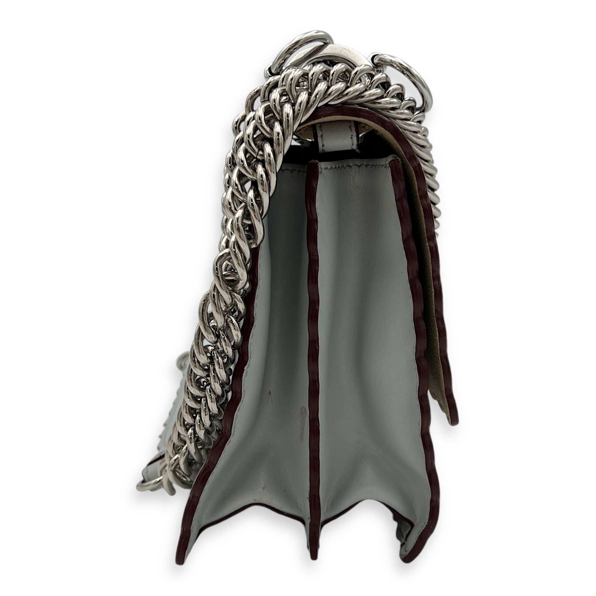 Kan I Small Crossbody bag in Calfskin, Silver Hardware - Image 4