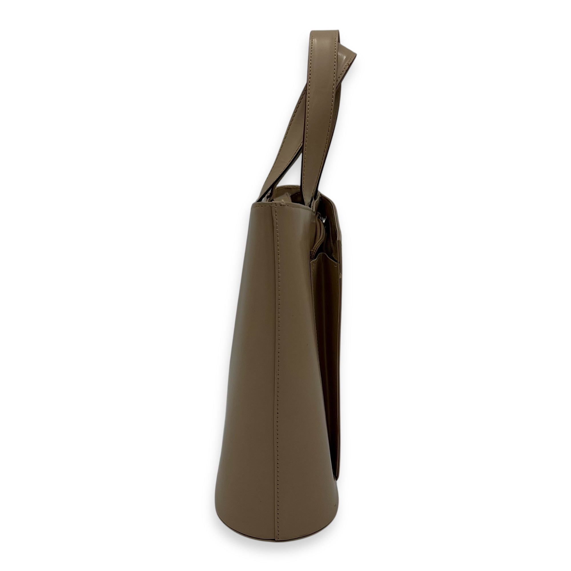 Gancini Silver Top Handle Bag in Calfskin, Silver hardware - Image 4