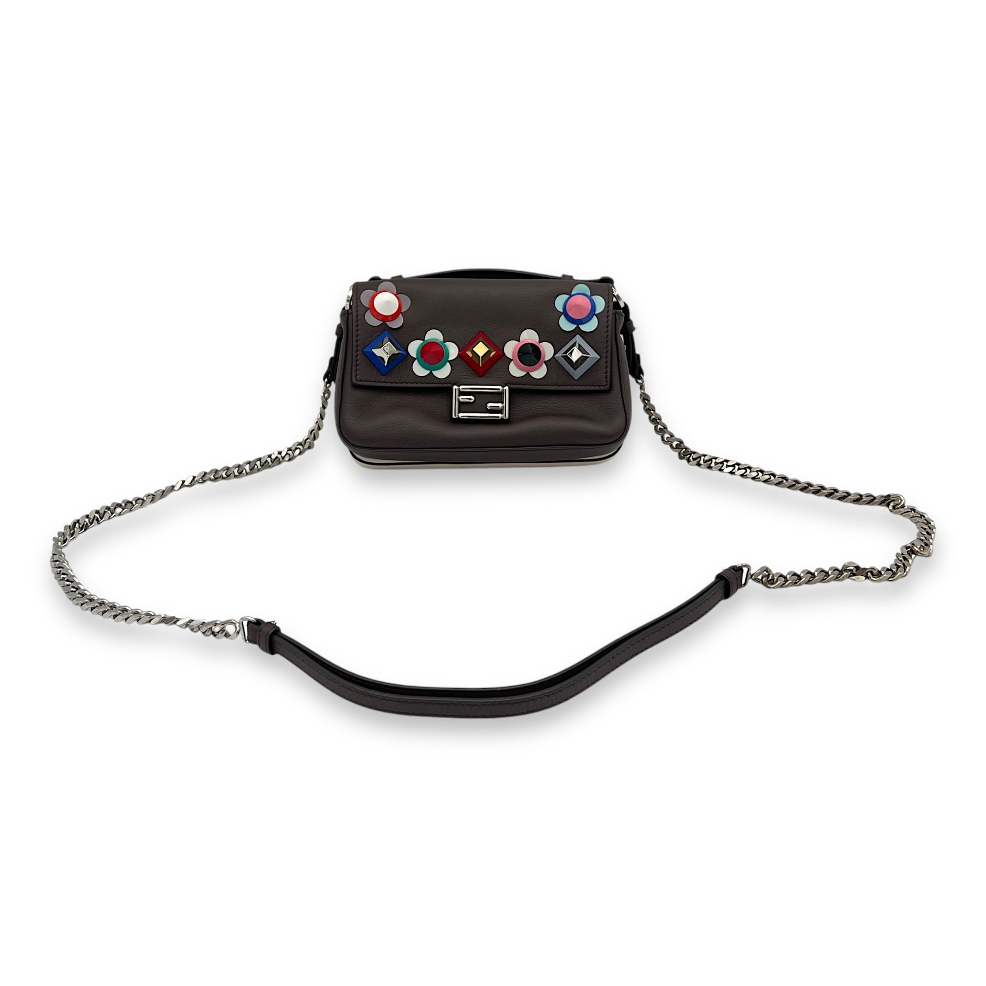 Double Baguette Crossbody Bag Multi-colour in Calfskin, Silver hardware - Image 8