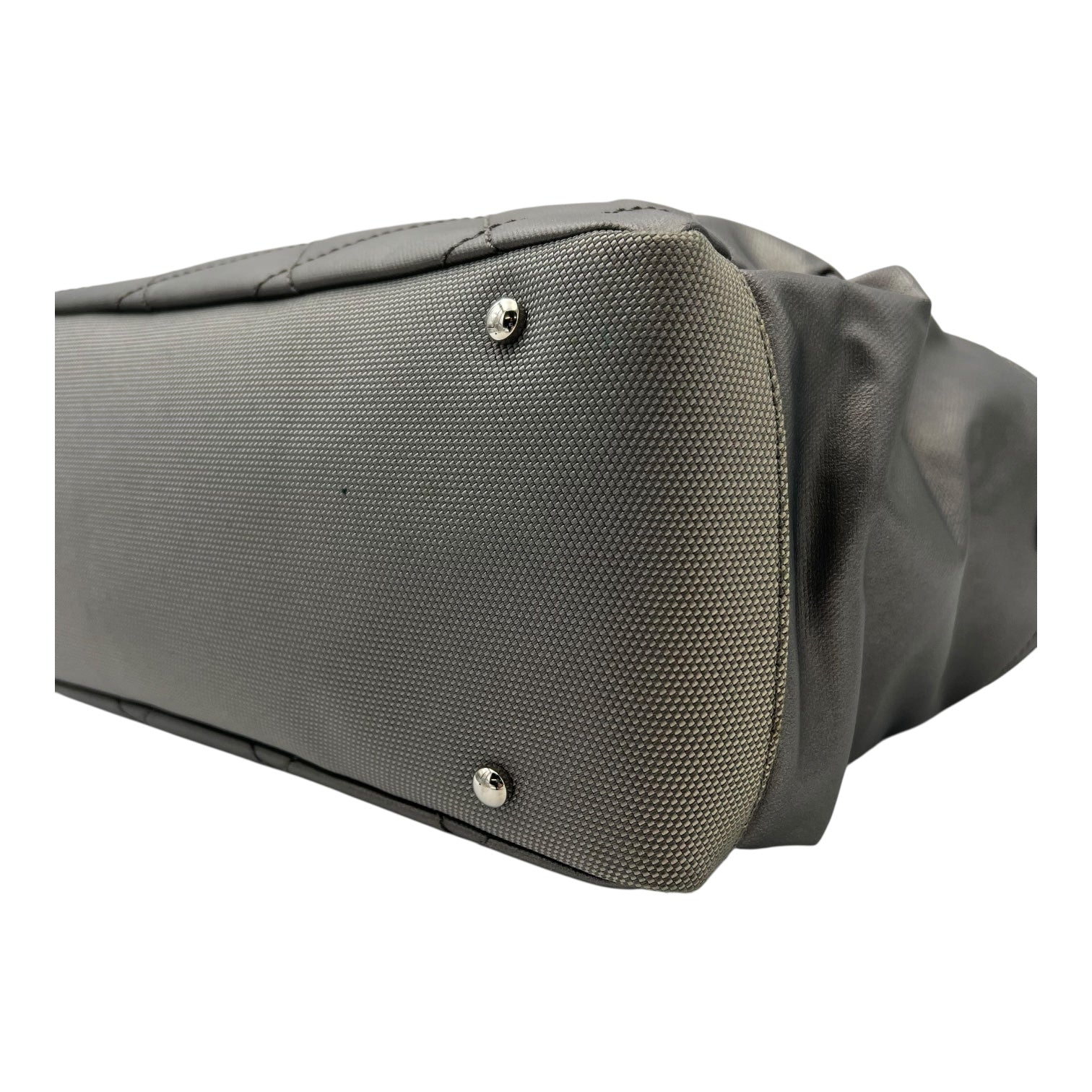 Paris Biarritz Large Grey Tote Bag in Coated Canvas, Silver hardware - Image 14