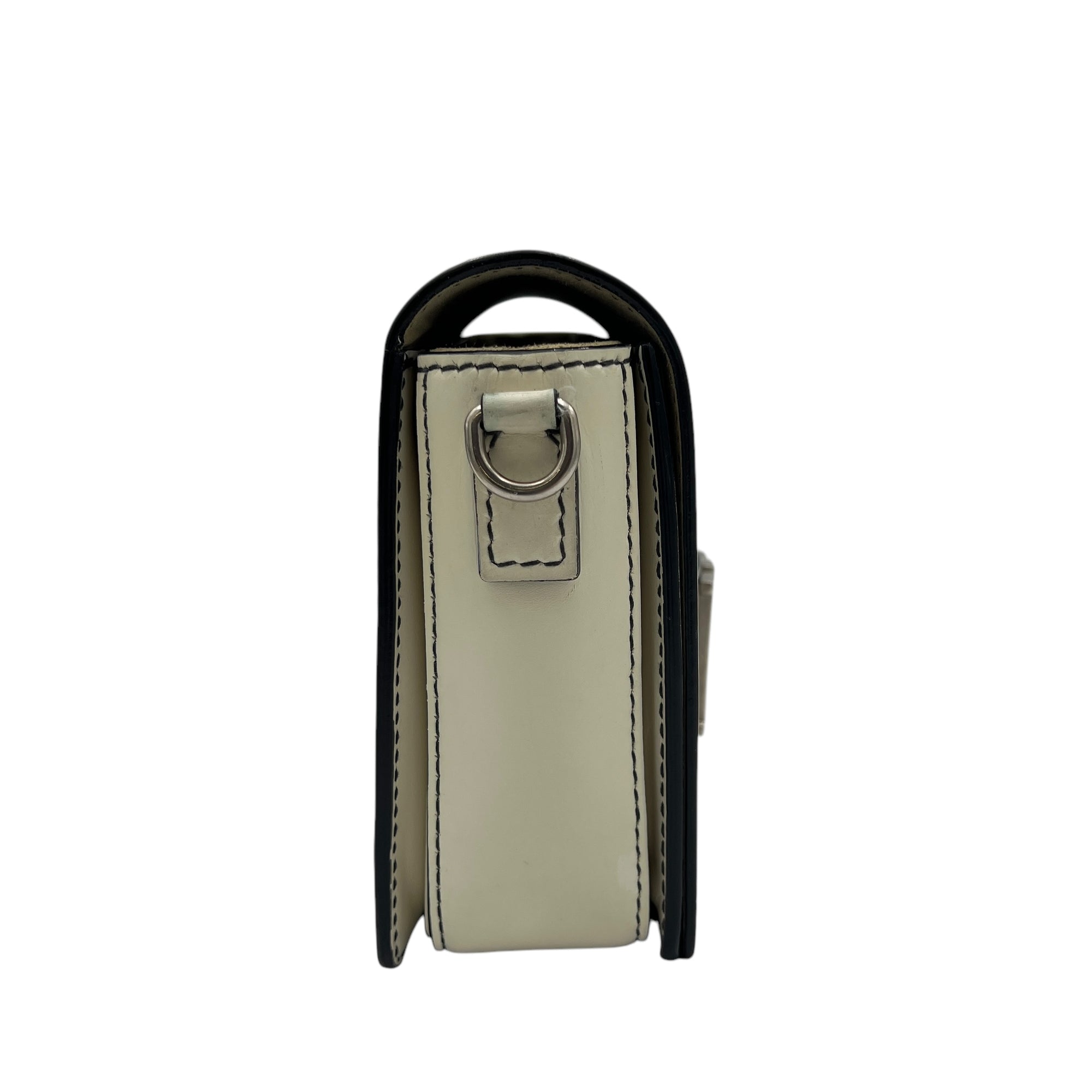 J'adior White Crossbody Bag in Calfskin, Silver hardware - Image 4