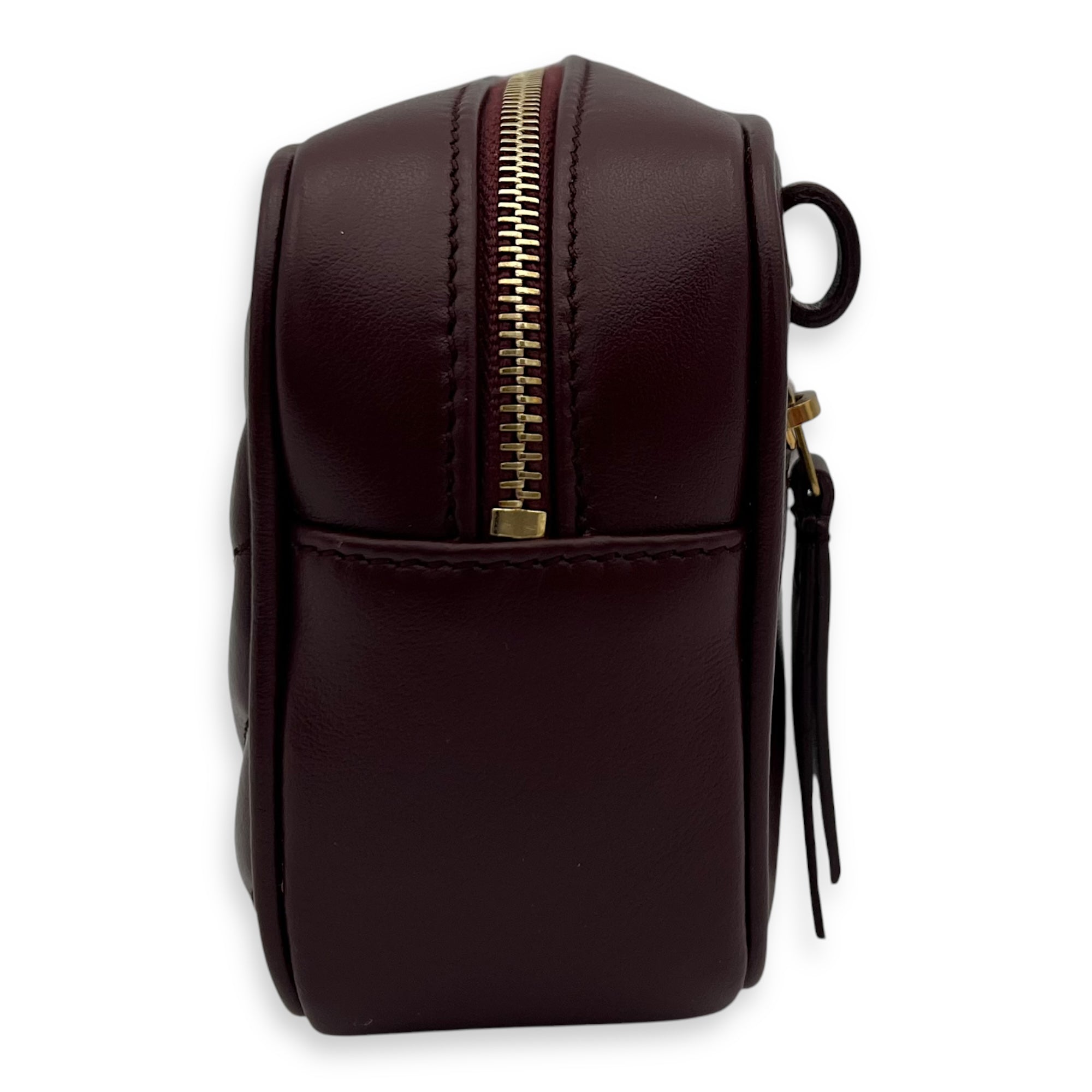 Camera Red Belt Bag in Calfskin, Gold hardware - Image 5