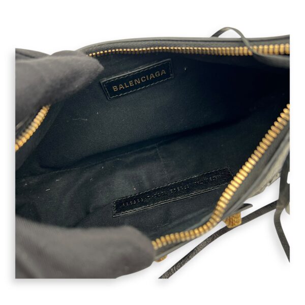 Le Cagole XS Black Shoulder Bag in Distressed Leather, Gold hardware - Image 7