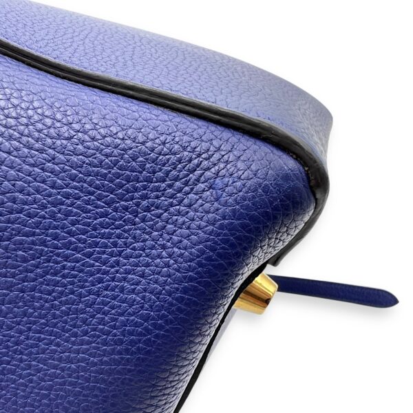 Belt Bag Mini Blue Top Handle Bag in Calfskin, Gold hardware - Image 9