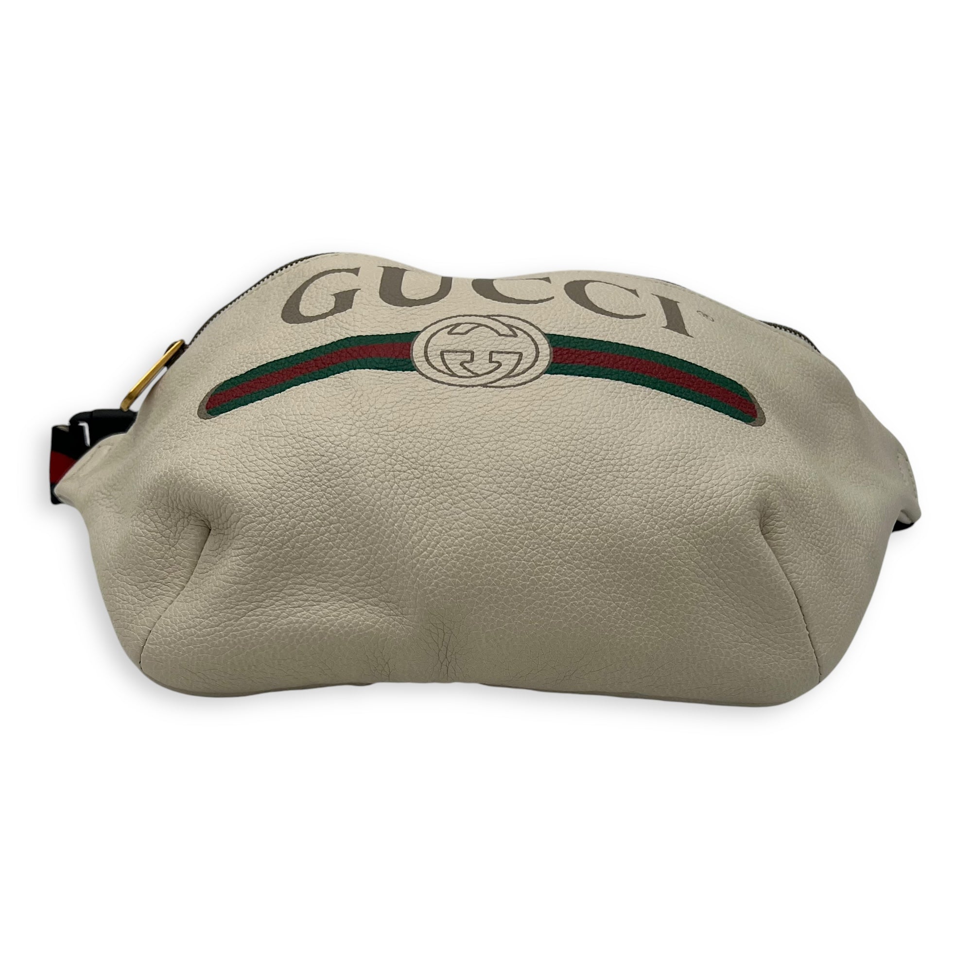 Logo Belt Bag White in Calfskin, Gold hardware - Image 6