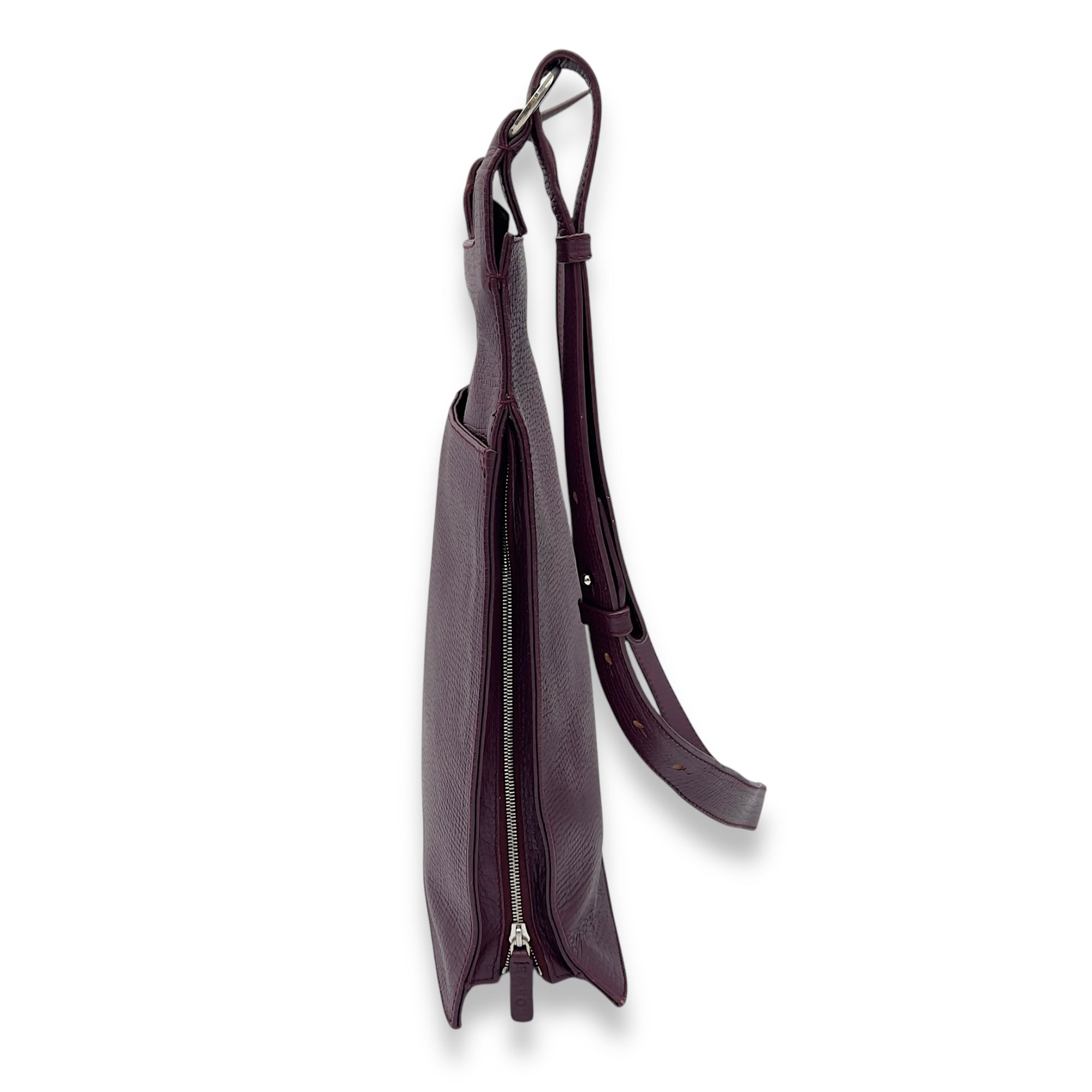 Logo Purple Crossbody Bag in Calfskin, Silver hardware - Image 5