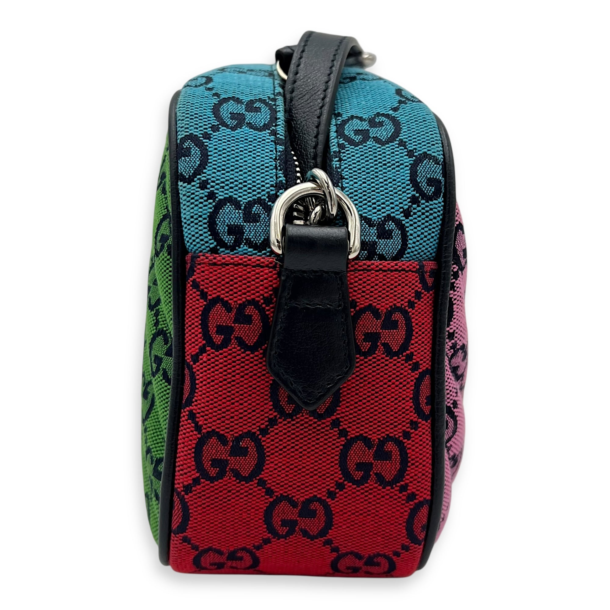 GG Marmont Multi-colour Crossbody Bag in Denim, Silver hardware - Image 4