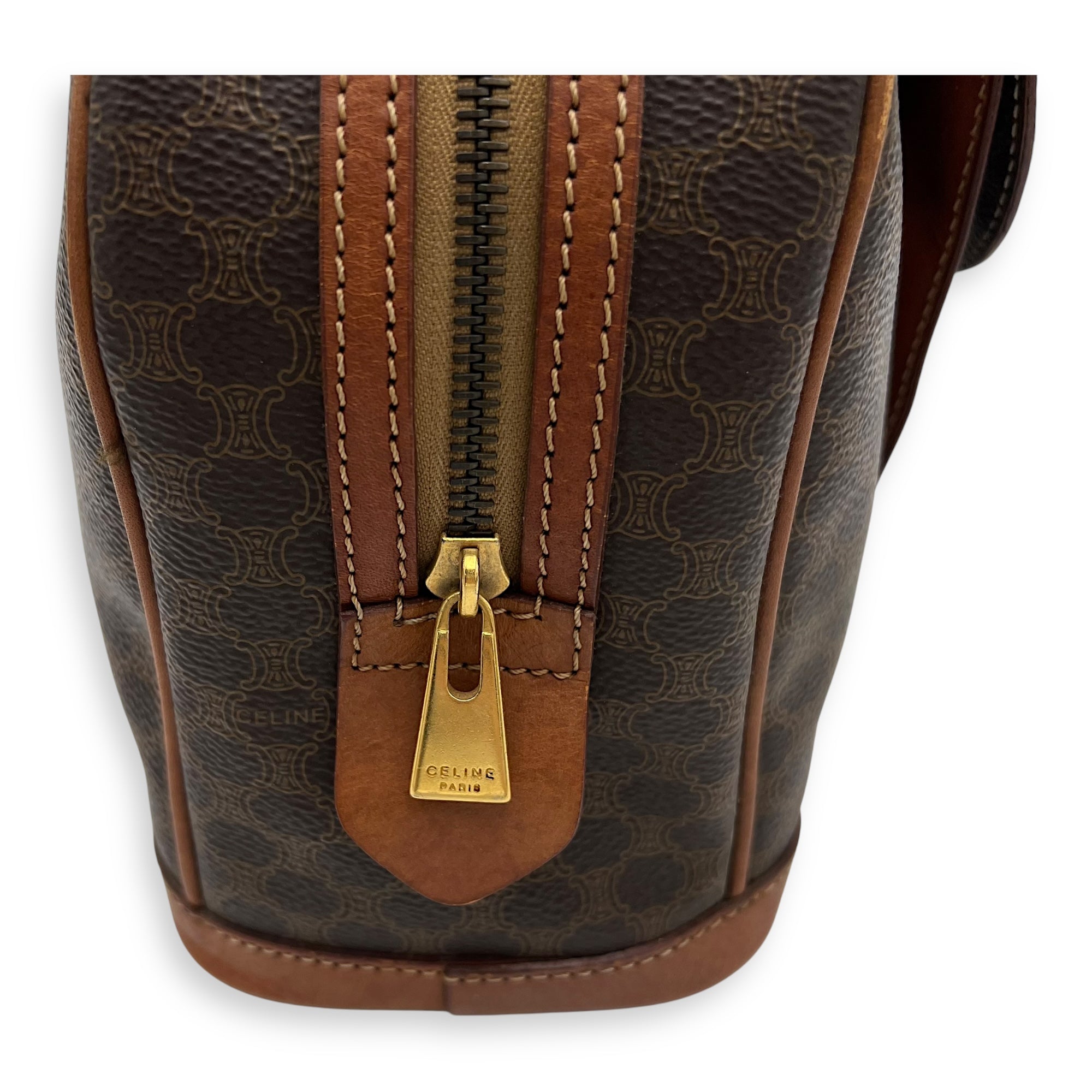 Macadam Top Handle Bag Brown in Coated Canvas, Gold hardware - Image 14