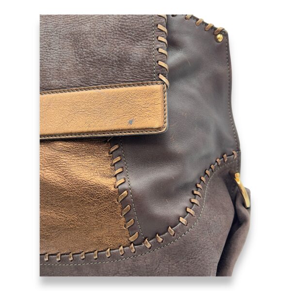 Tote Medium Brown Top Handle Bag in Calfskin, Gold hardware - Image 13