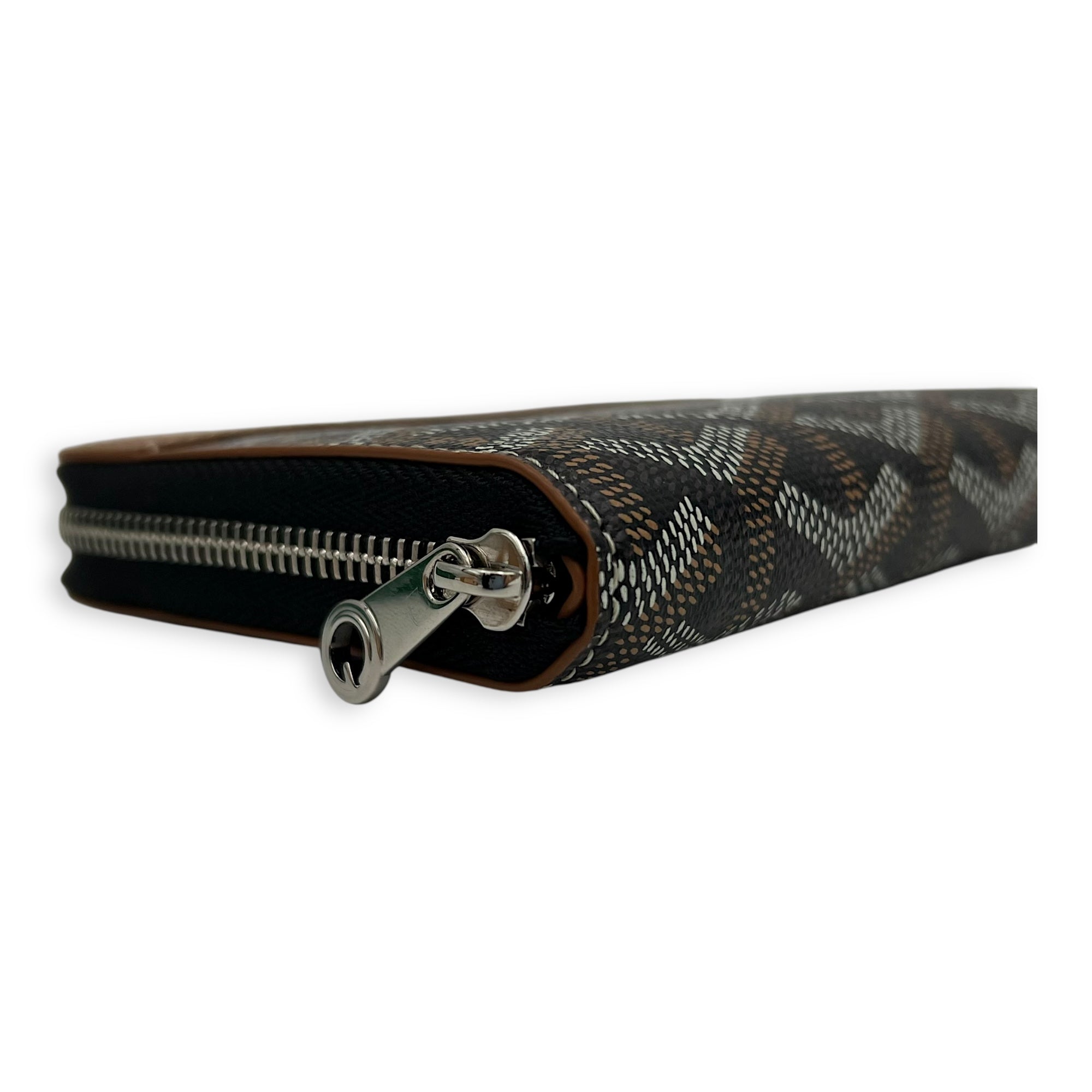 Matignon Wallet Brown in Coated Canvas, Silver hardware - Image 9