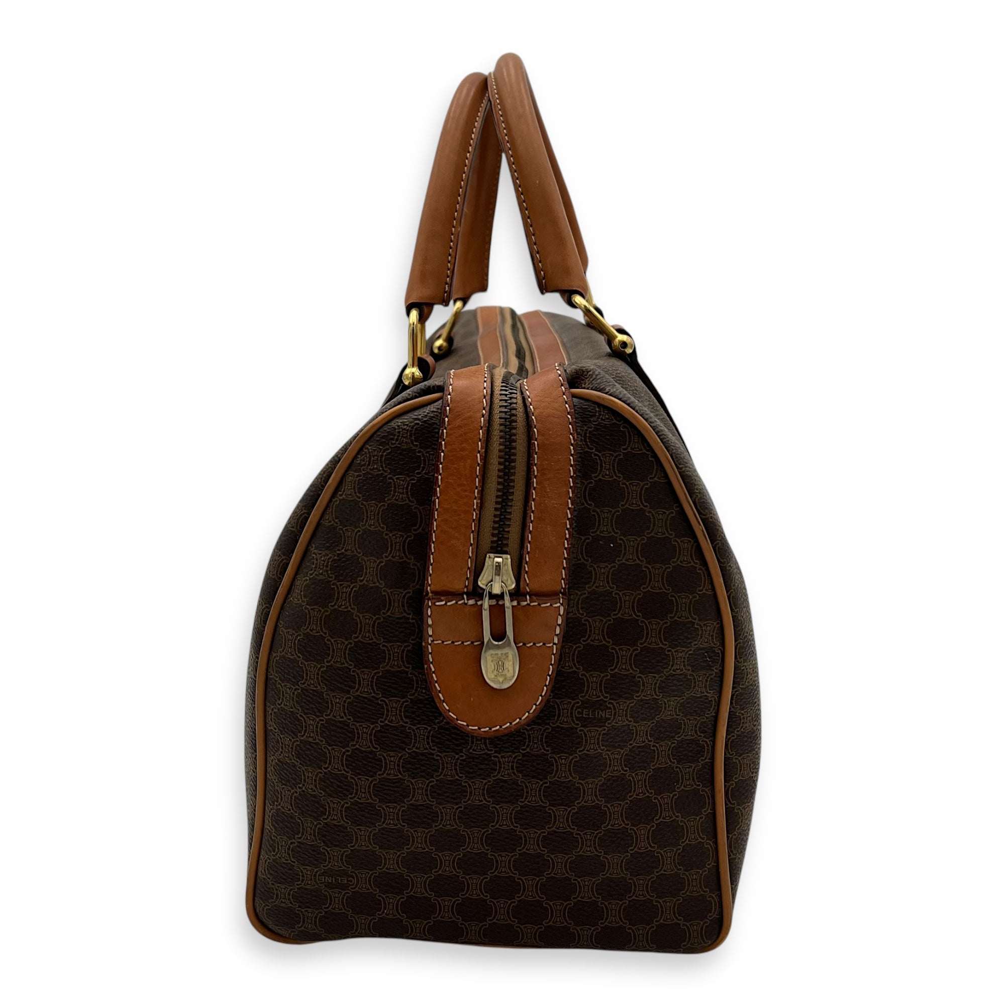 Macadam Top Handle Bag Brown in Coated Canvas, Gold hardware - Image 4