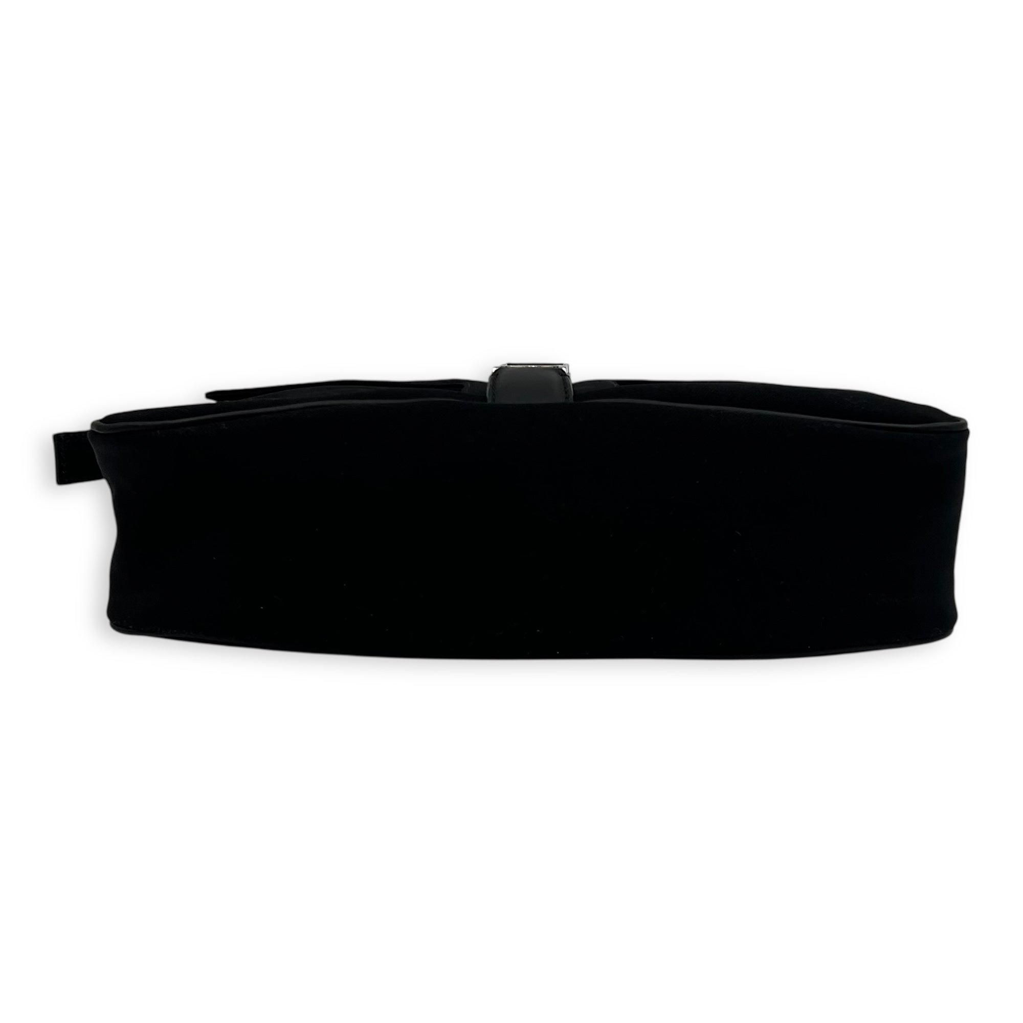 Logo Black Shoulder Bag in Canvas, Silver hardware - Image 5