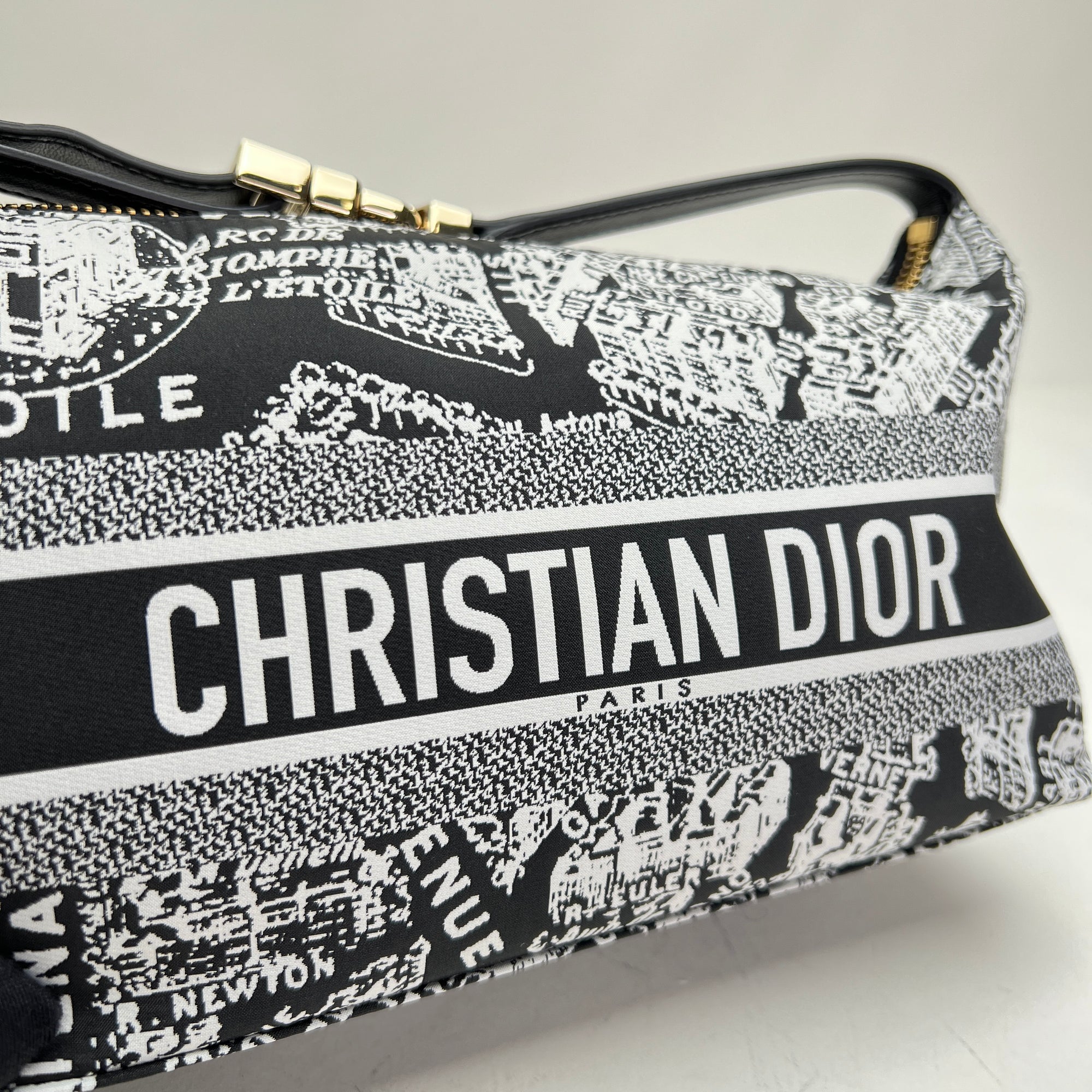 DiorTravel Nomad Medium Black Shoulder Bag in Canvas, Light Gold hardware - Image 8