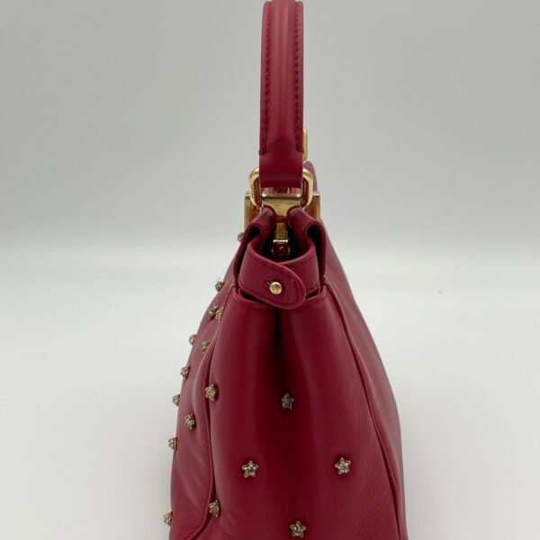 Peekaboo Red Top Handle Bag in Calfskin, Gold hardware - Image 9