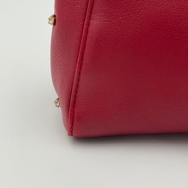 Peekaboo Red Top Handle Bag in Calfskin, Gold hardware - Image 11